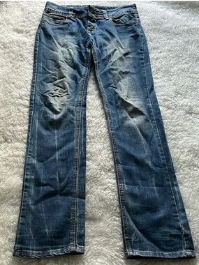 Dolce & Gabana distressed low rise slim straight leg jean size 33